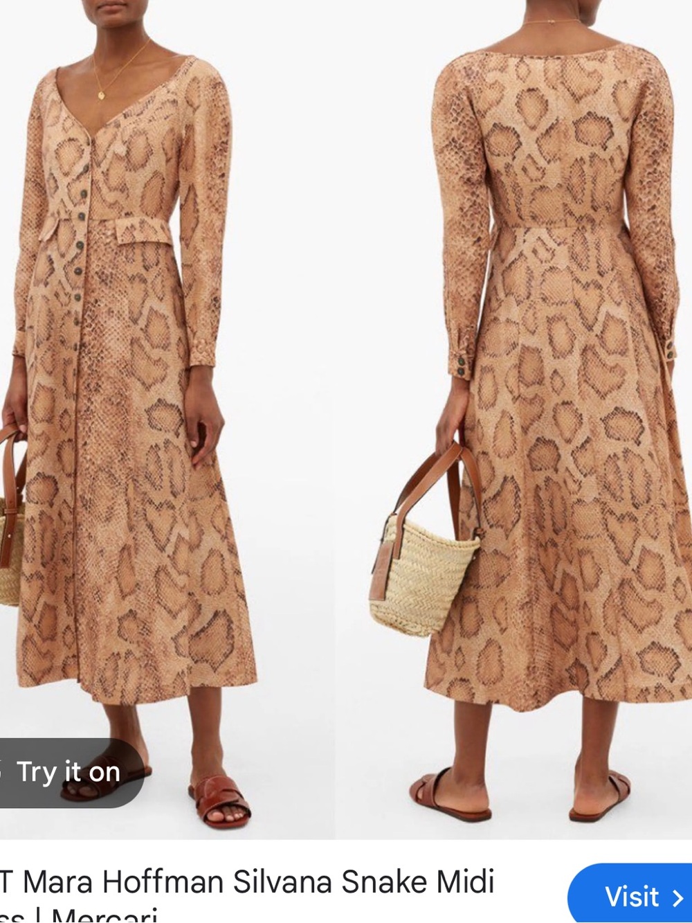 Mara Hoffman Silvana Dress in Sand Multi NWT